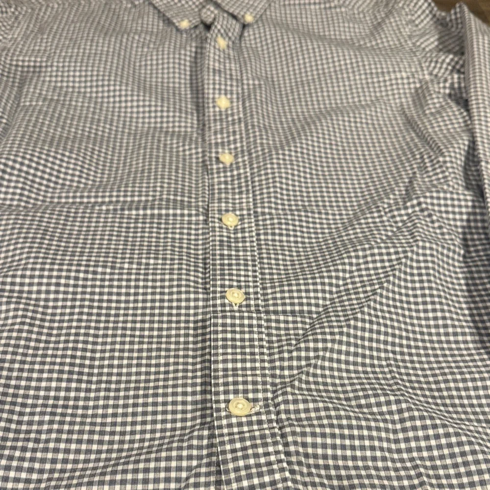 Banana Republic Slimfit Gray Blue and White Checkered Shirt - Size S